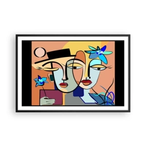 Plagát v čiernom ráme - Picassovo randez vous - 91x61 cm