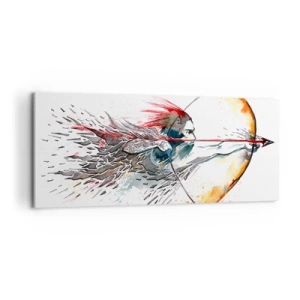 Obraz na plátne - Mýtický bojovník s ohnivým lukom - 100x40 cm