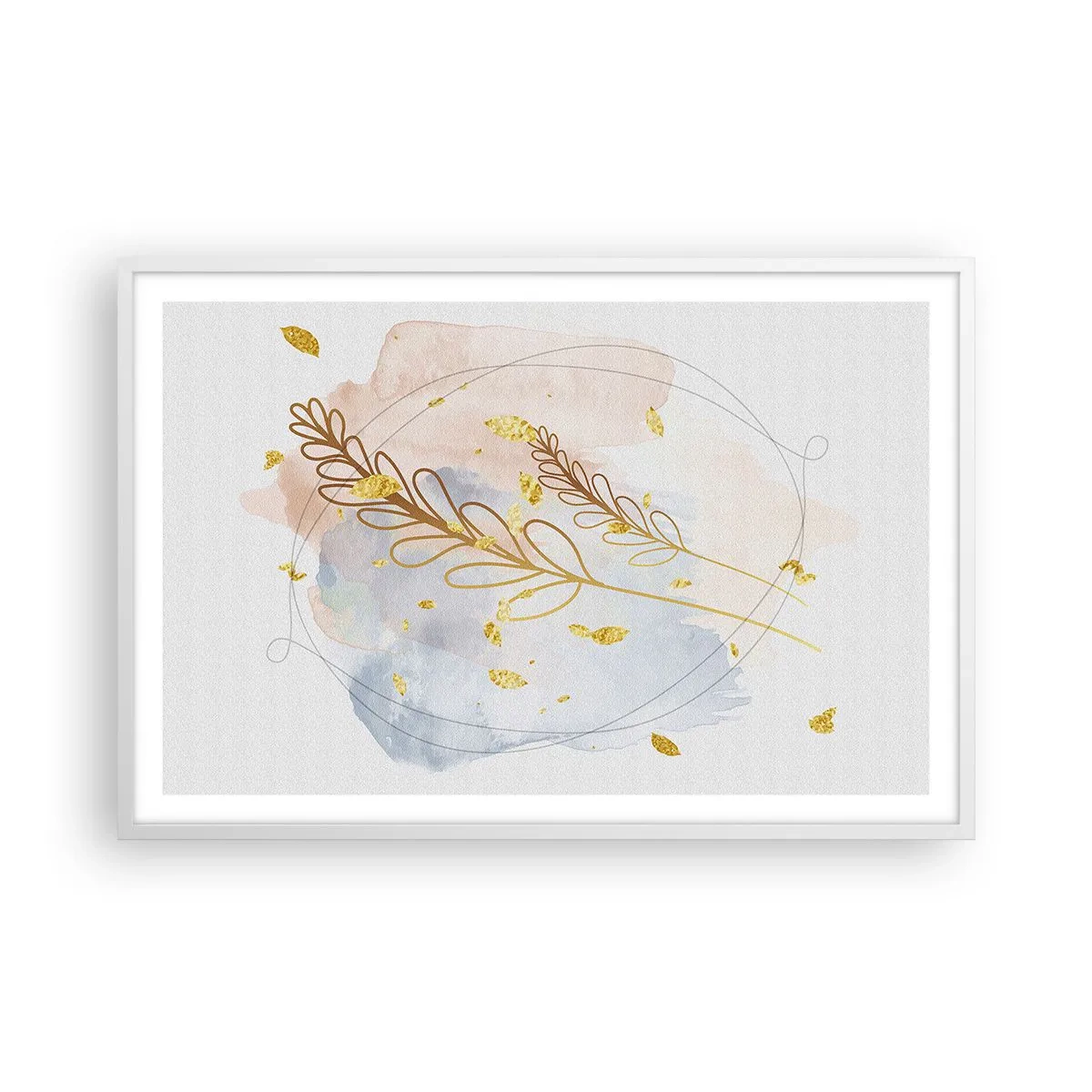 Plagát v bielom ráme - Zlatý závan - 91x61 cm