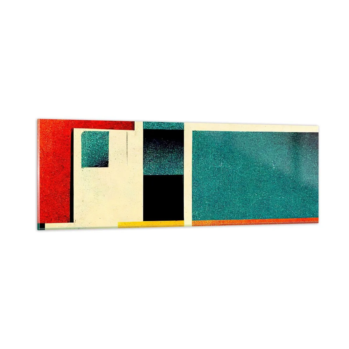 Obraz na skle - Geometrická abstrakcia – dobrá energia - 90x30 cm