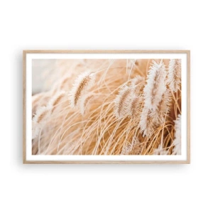 Plagát v ráme zo svetlého duba - Zlaté šušťanie tráv - 91x61 cm