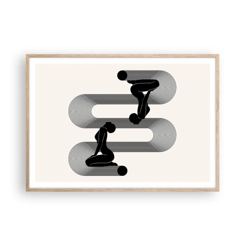 Plagát v ráme zo svetlého duba - Zmyselná symetria - 100x70 cm