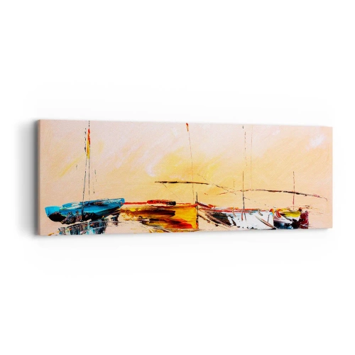 Obraz na plátne - Večer v prístave - 90x30 cm