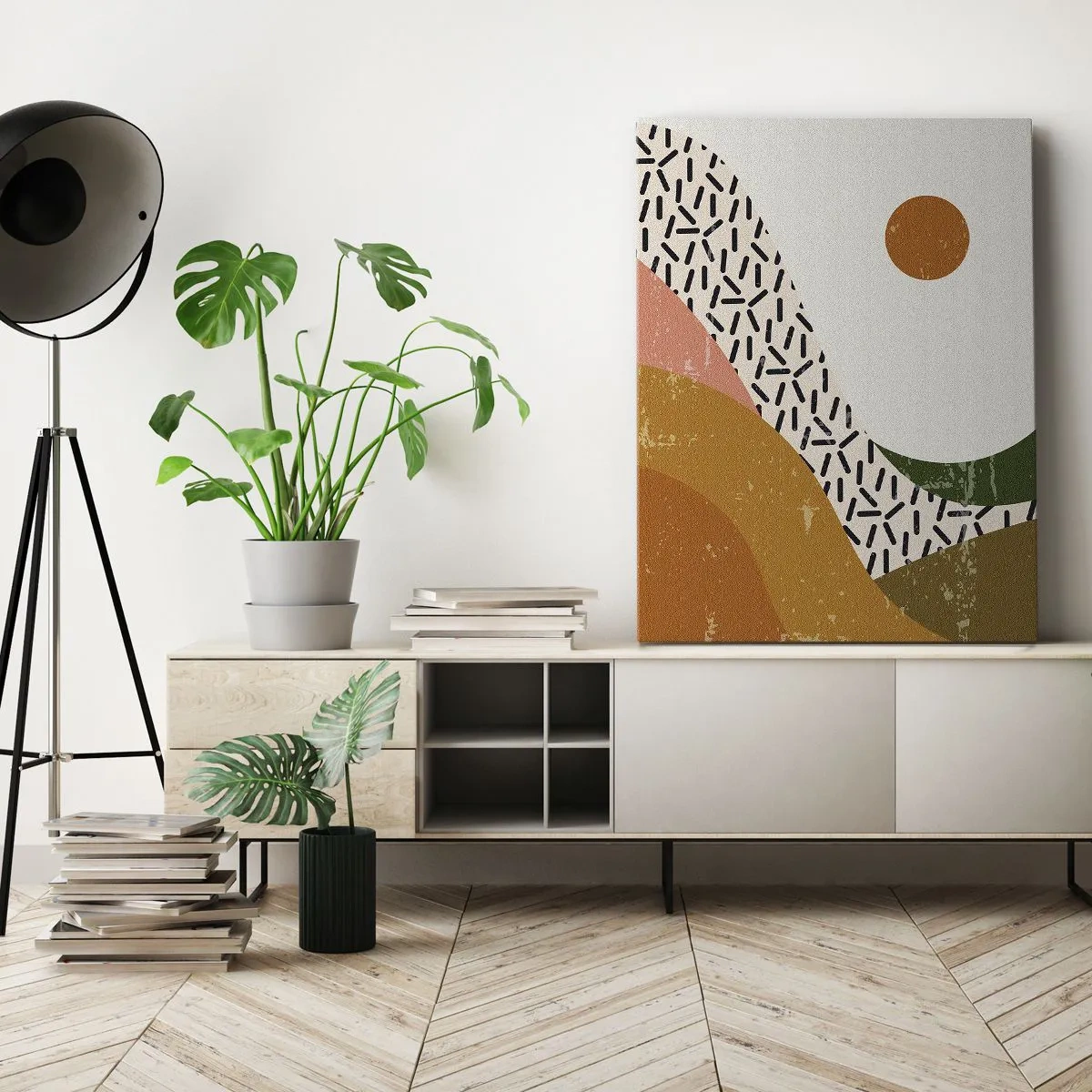 Obraz na plátne - Slnečná abstrakcia - 55x100 cm