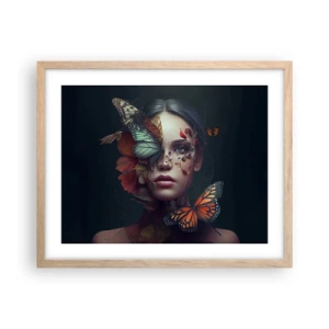 Plagát v ráme zo svetlého duba - Nádherná metamorfóza - 50x40 cm