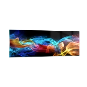 Obraz na skle - Dúhový tanec hmly - 90x30 cm