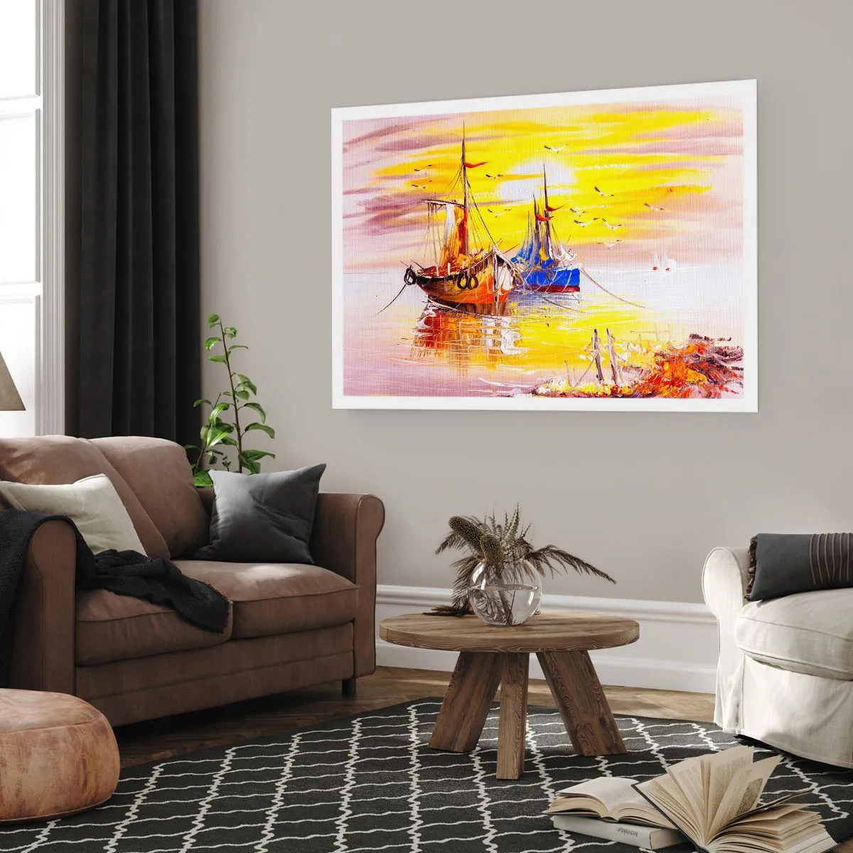 Plagát - Zaslúžený odpočinok v prístave - 50x40 cm