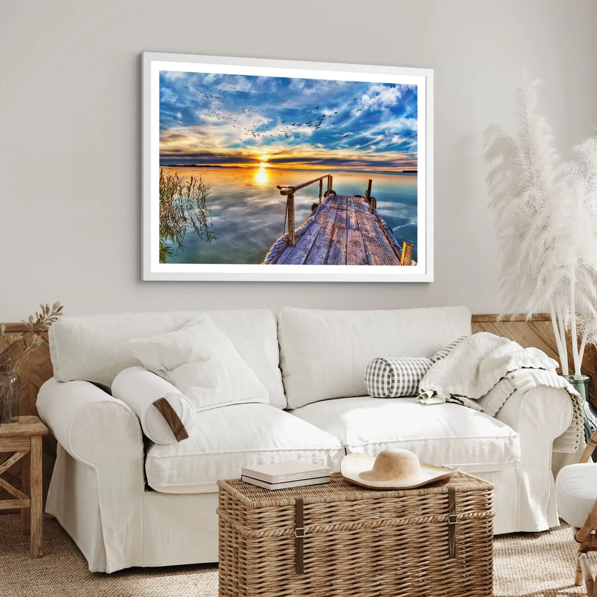 Plagát v bielom ráme - Vietor ide odpočívať - 91x61 cm