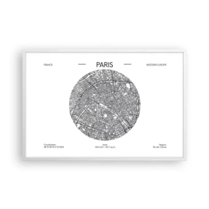 Plagát v bielom ráme - Anatómia Paríža - 91x61 cm