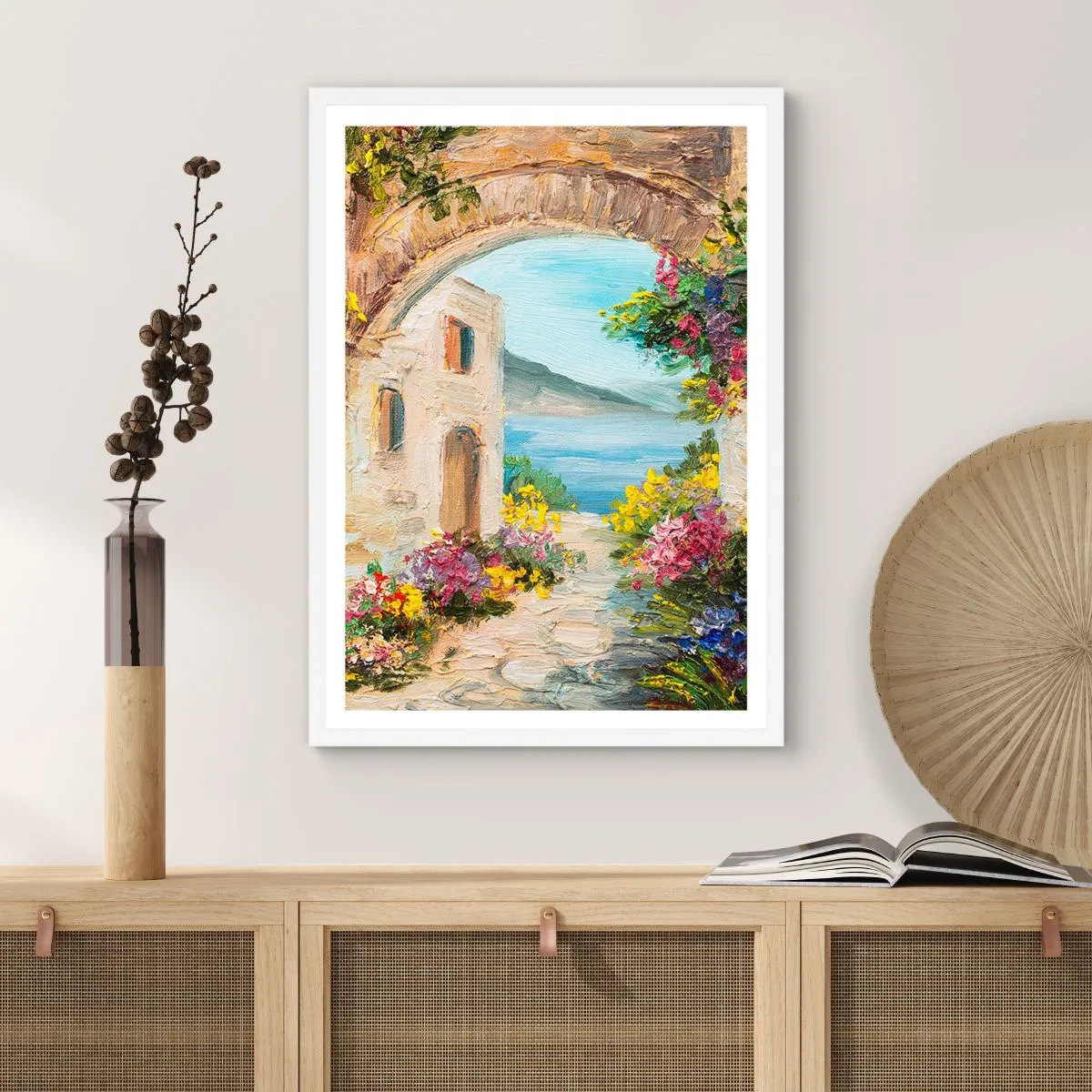 Plagát v bielom ráme - Pôvab pobrežnej krajiny - 70x100 cm