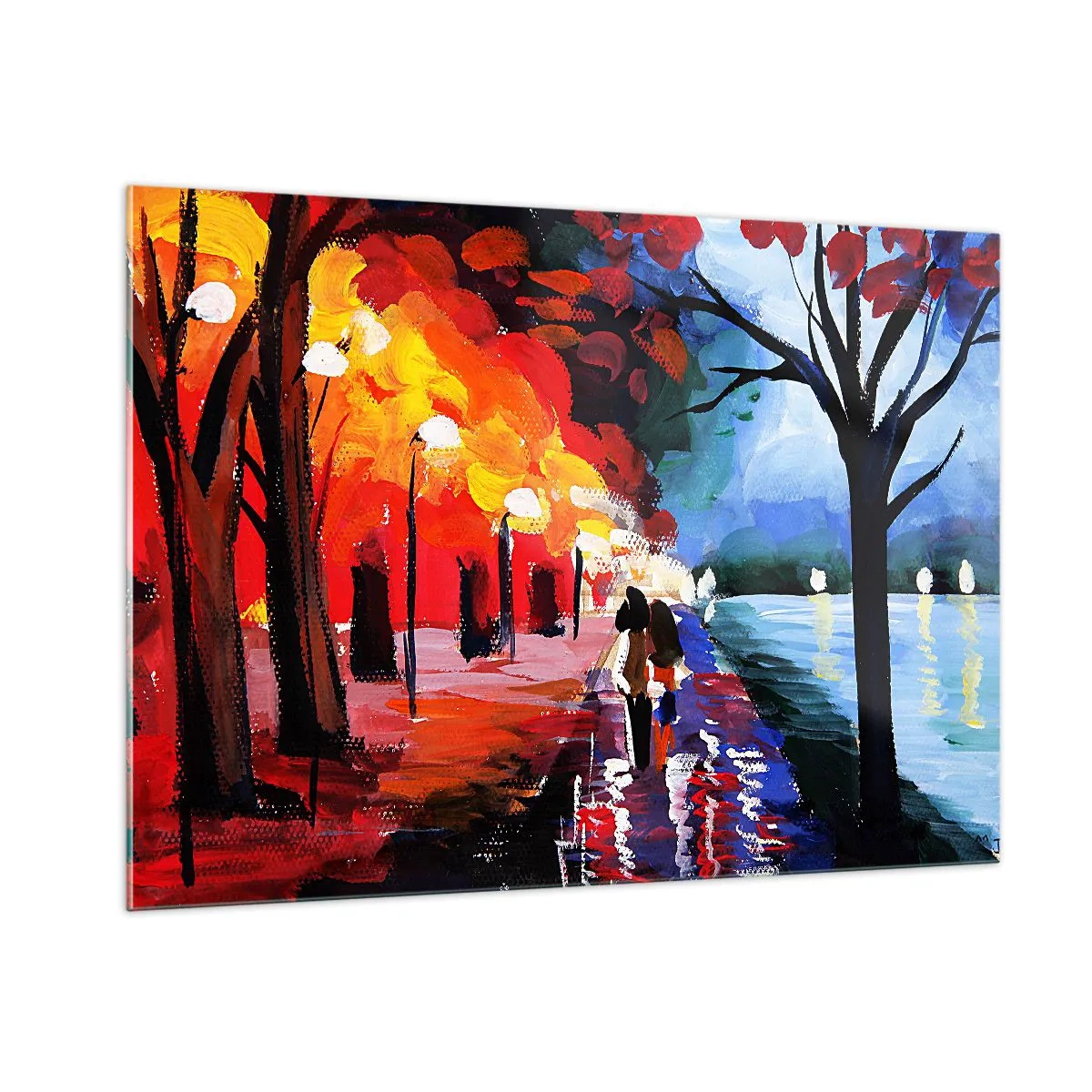 Obraz na skle - Horúca jeseň v parku - 100x70 cm