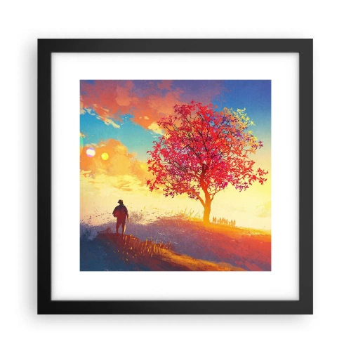 Plagát v čiernom ráme - Pútnik pri cieli - 30x30 cm