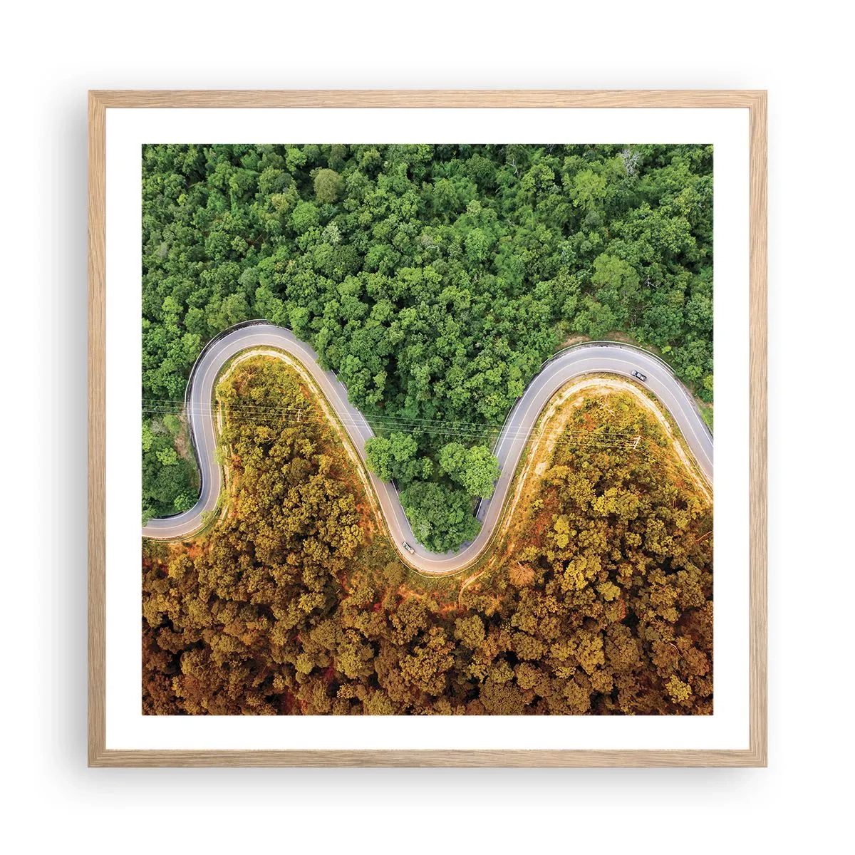 Plagát v ráme zo svetlého duba - Hranice a prelomy - 60x60 cm