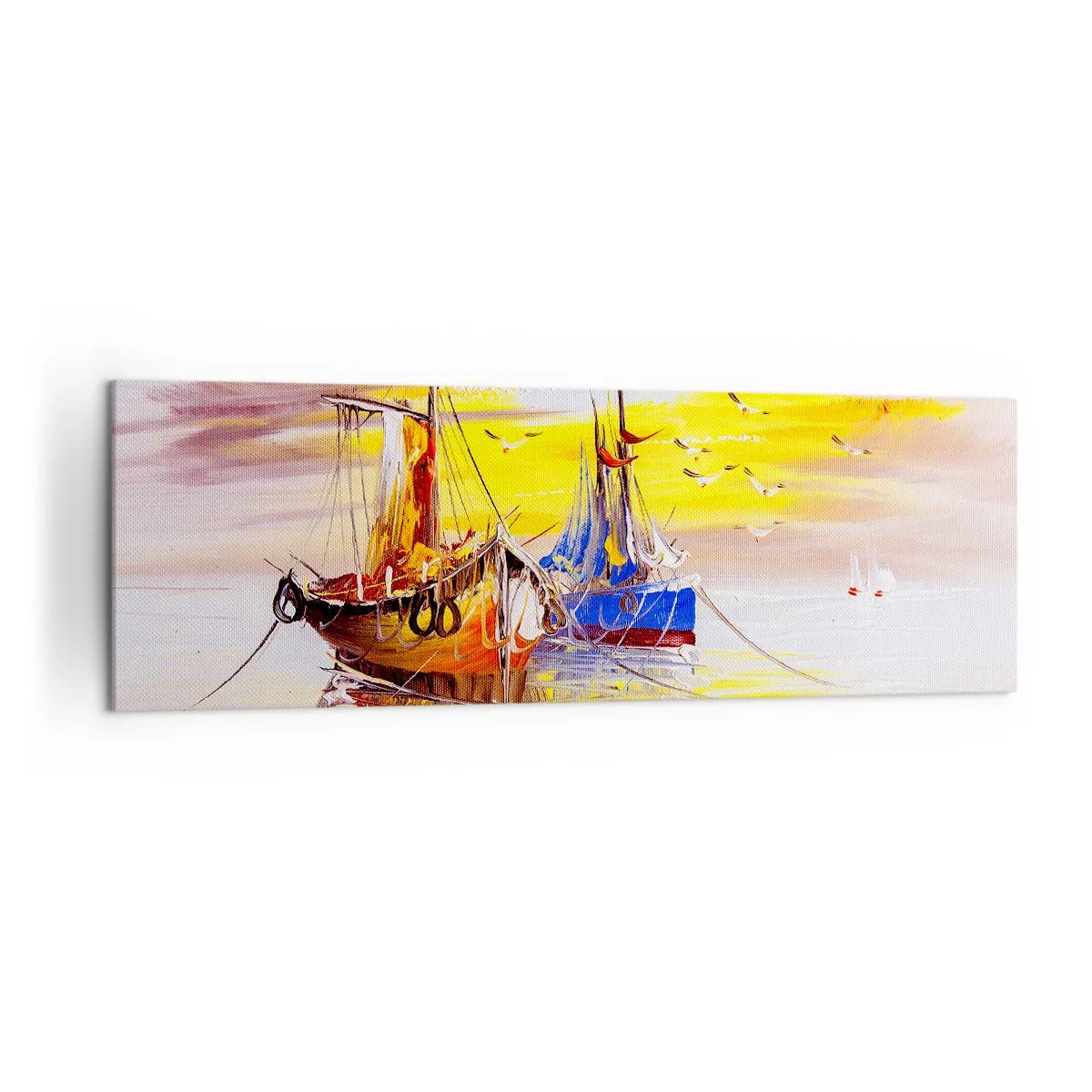 Obraz na plátne - Zaslúžený odpočinok v prístave - 160x50 cm
