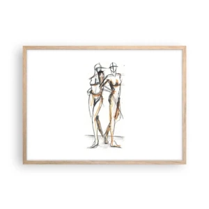 Plagát v ráme zo svetlého duba - Štúdia šarmu - 70x50 cm