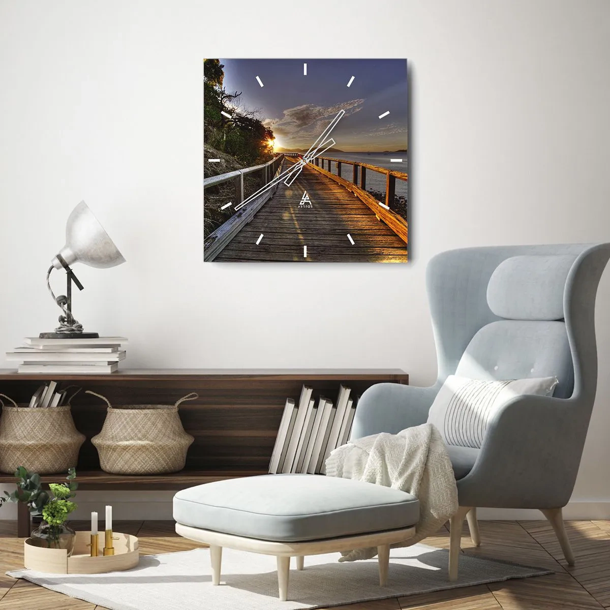 Nástenné hodiny - Ísť, stále ísť smerom k slnku - 40x40 cm