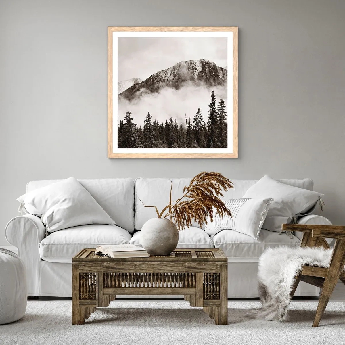 Plagát v ráme zo svetlého duba - Žulový panovník - 60x60 cm