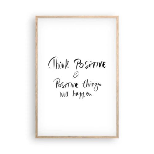 Plagát v ráme zo svetlého duba - Ako žiť? - 61x91 cm