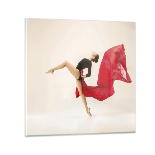 Obraz na skle - Červené a čierne - 30x30 cm