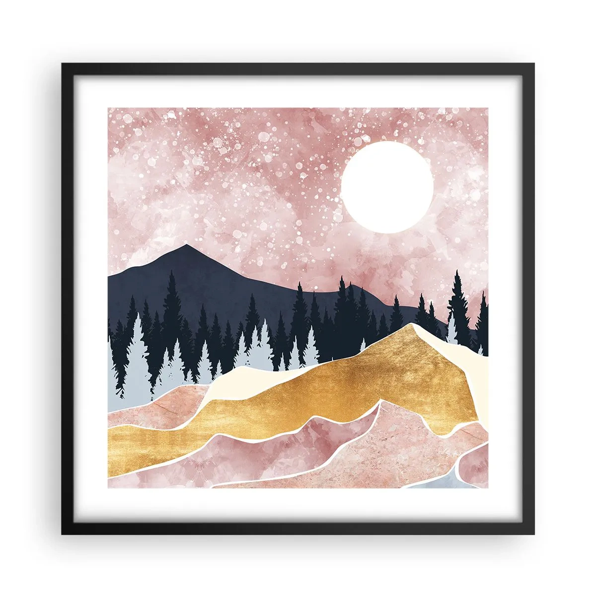 Plagát v čiernom ráme - Nočná hliadka - 50x50 cm