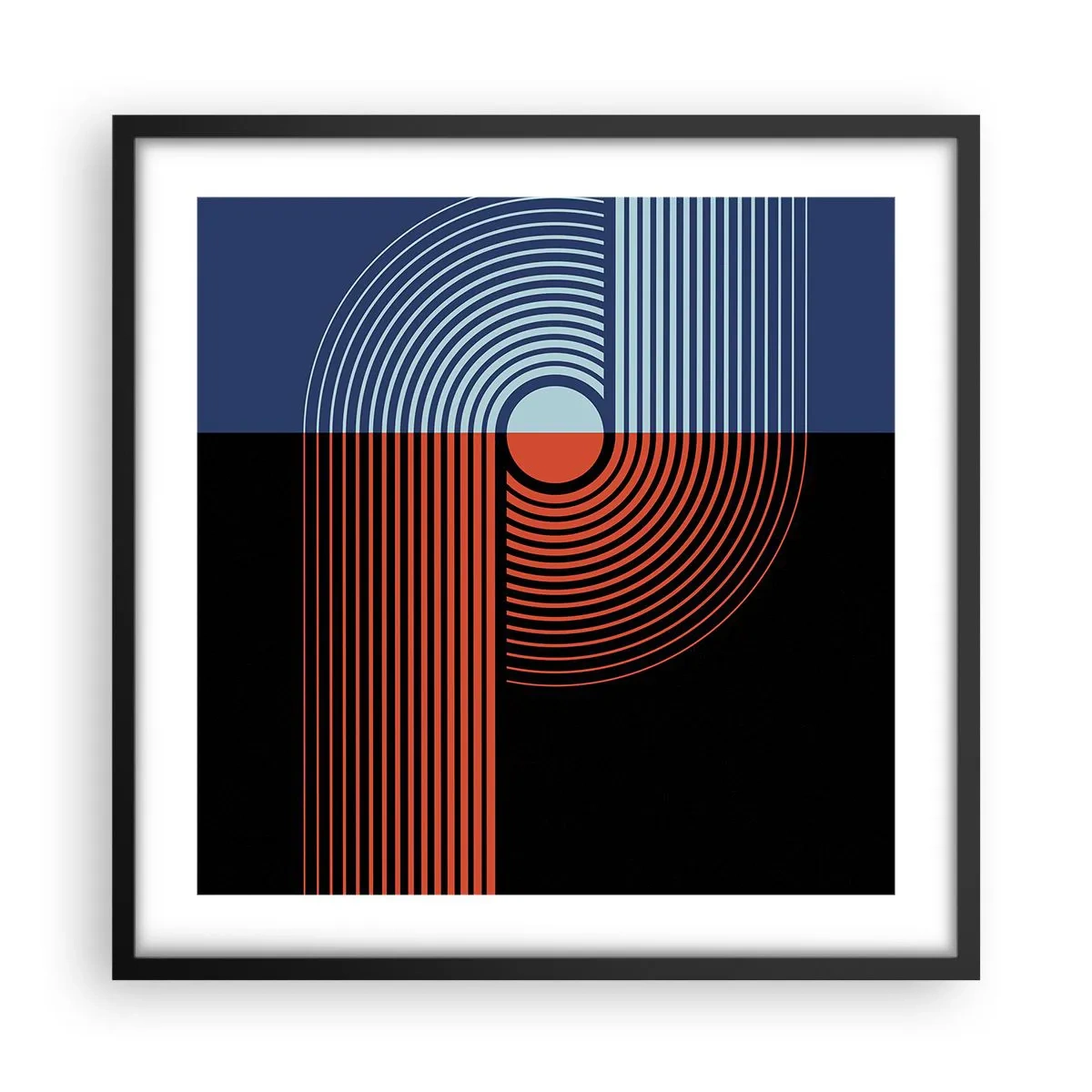Plagát v čiernom ráme - V geometrickom objatí - 50x50 cm