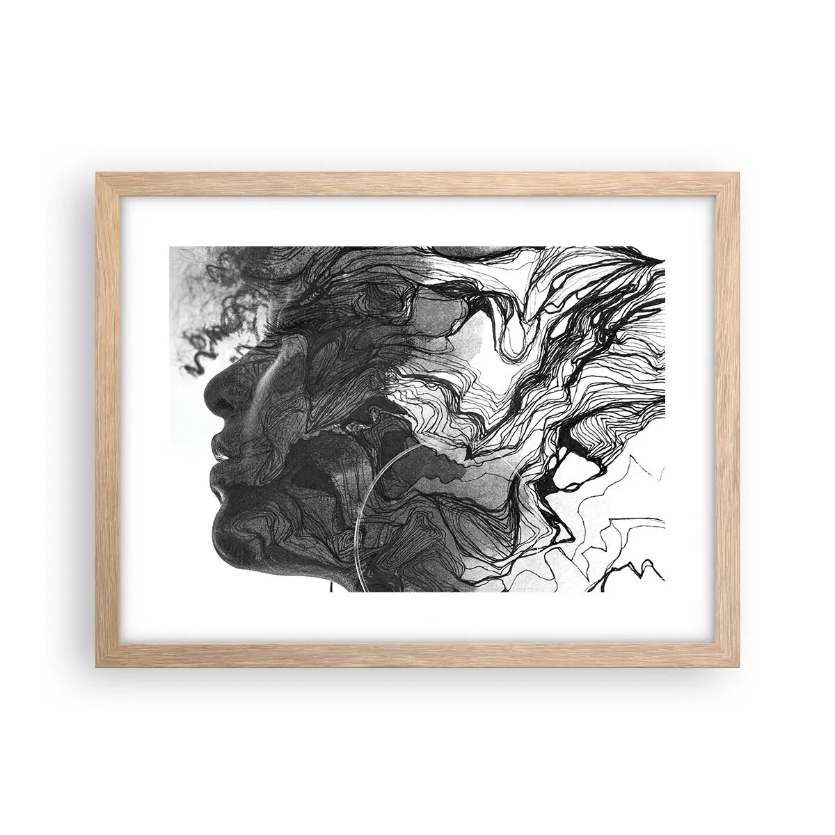 Plagát v ráme zo svetlého duba - Zapletená v snoch - 40x30 cm