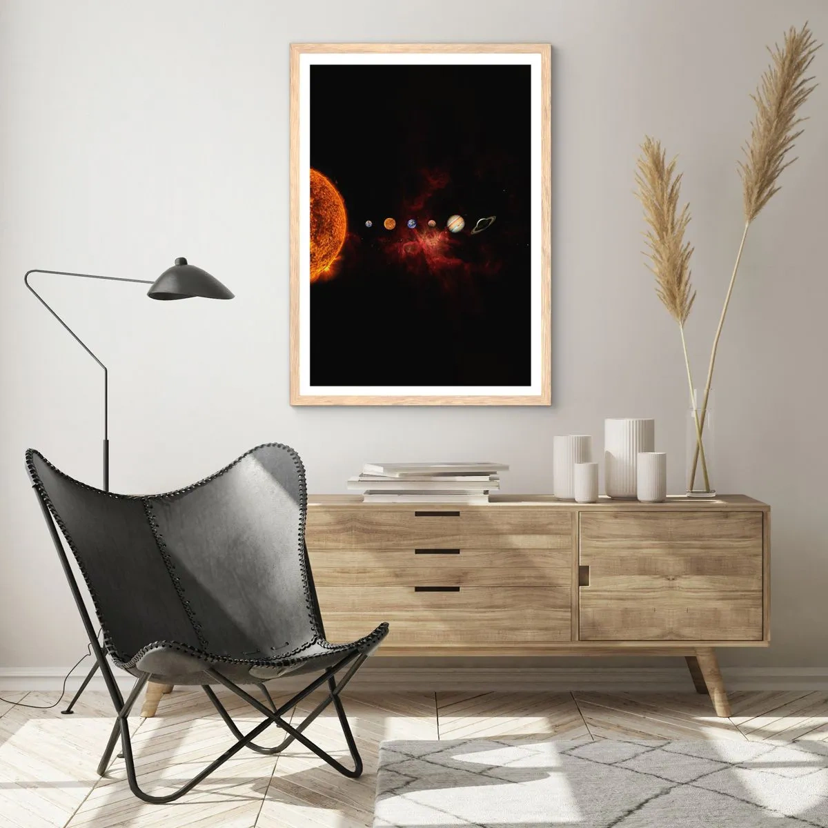 Plagát v ráme zo svetlého duba - Naša štvrť - 30x40 cm