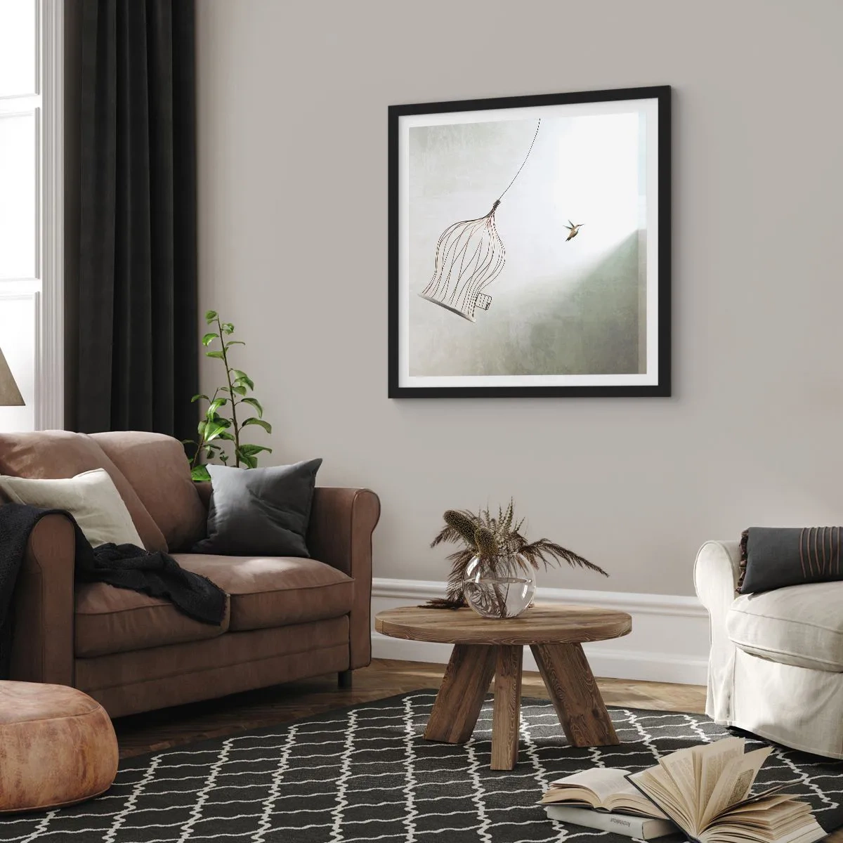 Plagát v čiernom ráme - Vo svojom živle - 60x60 cm