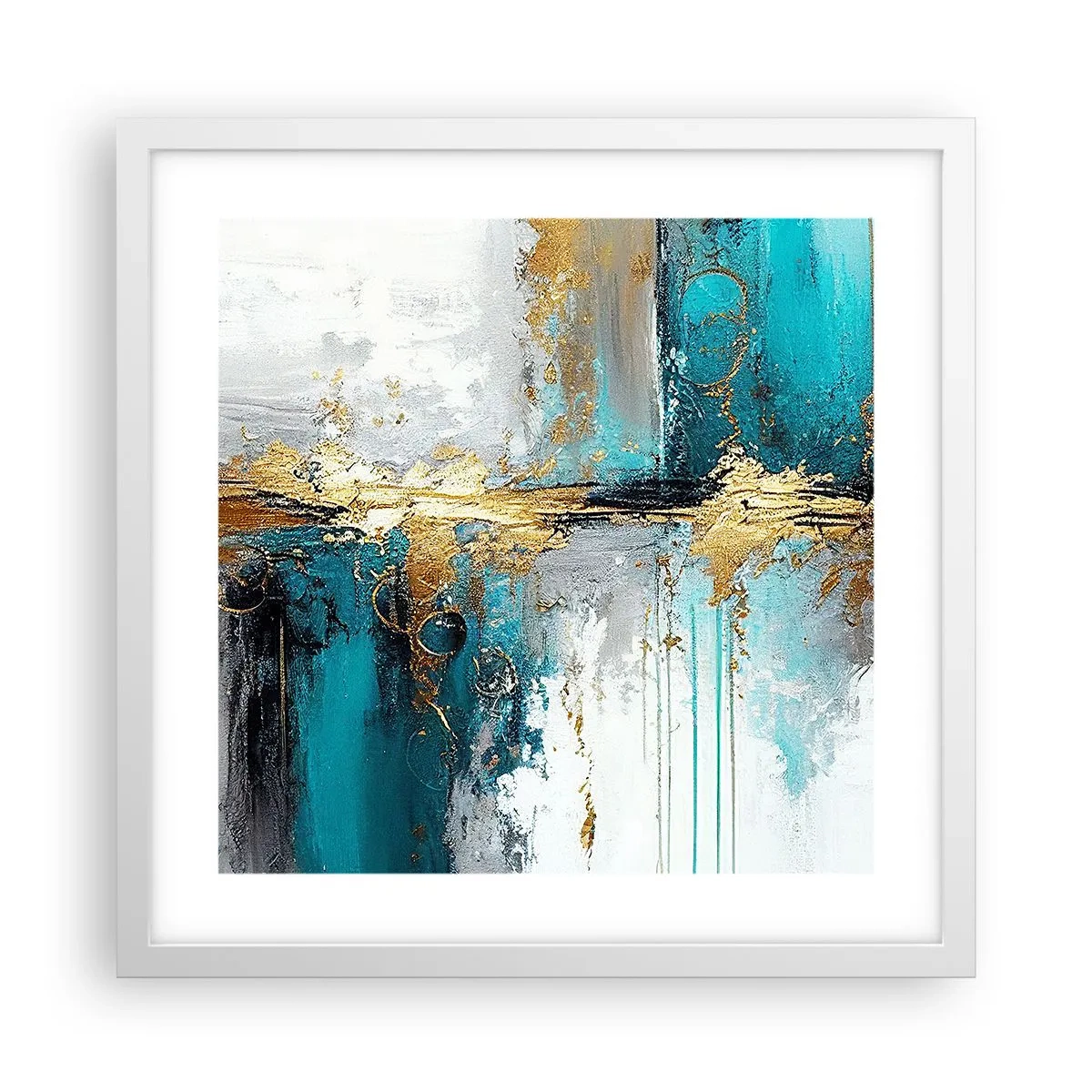 Plagát v bielom ráme - Všetko plynie - 40x40 cm