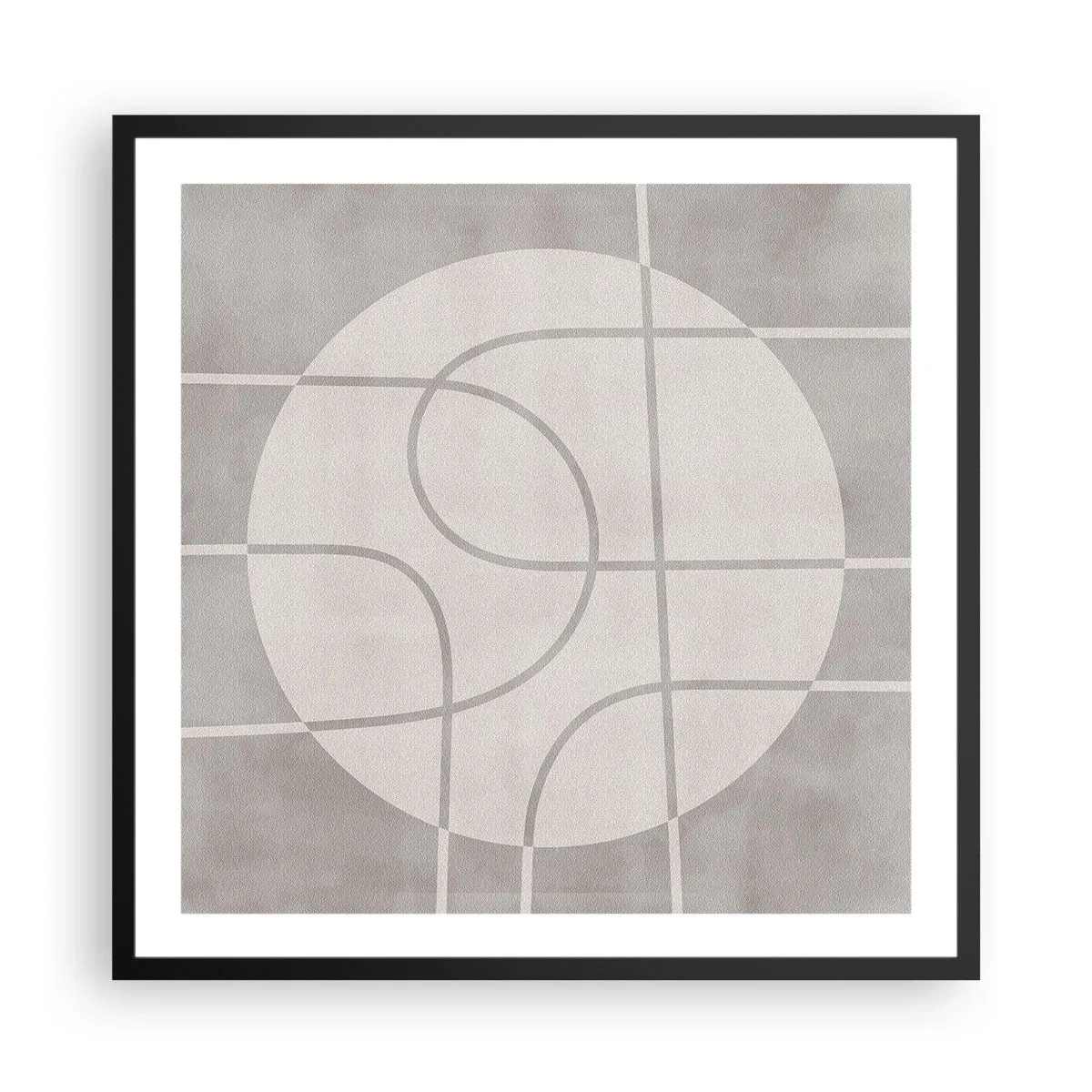 Plagát v čiernom ráme - Kruhovo a priamo - 60x60 cm