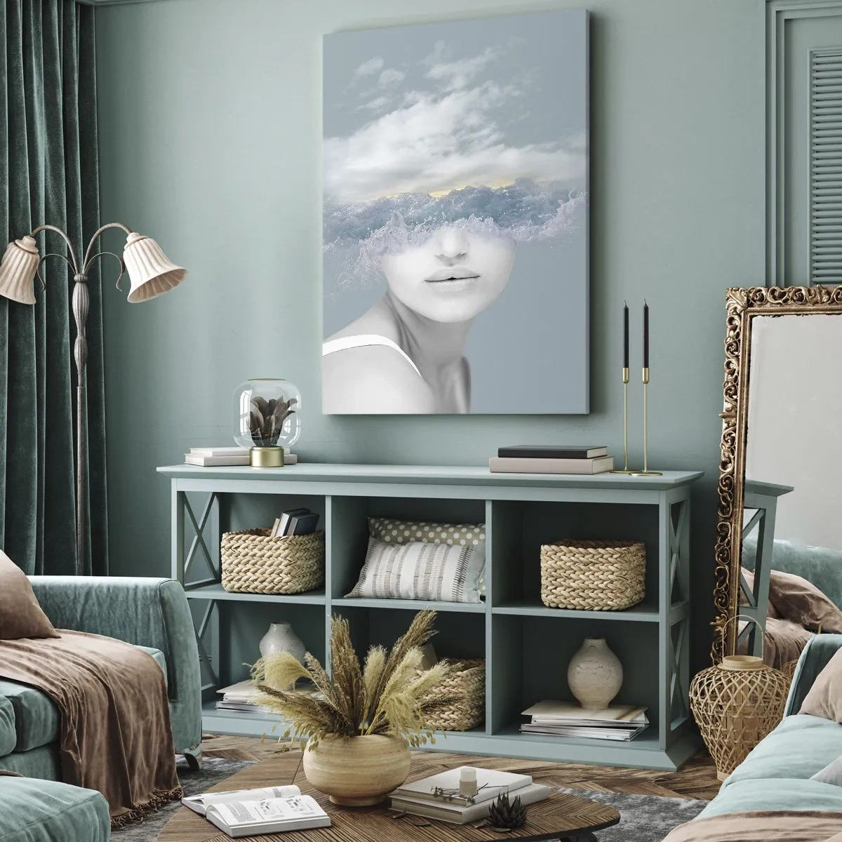 Obraz na plátne - S hlavou v oblakoch - 55x100 cm