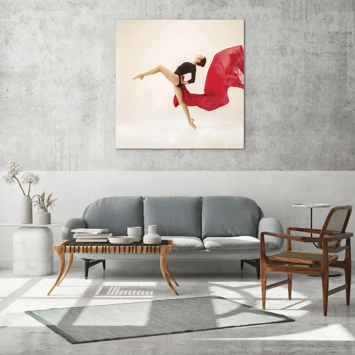 Obraz na skle - Červené a čierne - 70x70 cm