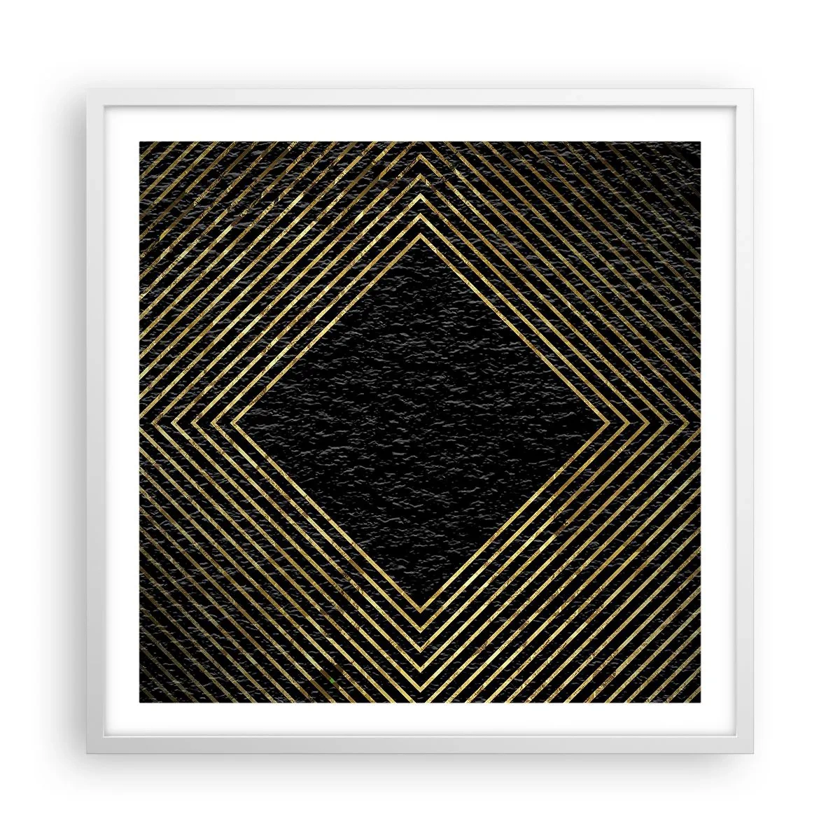 Plagát v bielom ráme - Geometria v štýle glamour - 60x60 cm