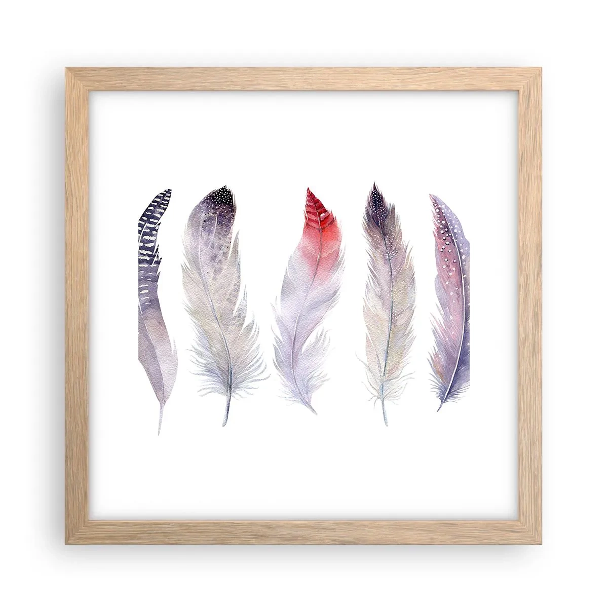 Plagát v ráme zo svetlého duba - Jemné ako rôznofarebná hmla - 30x30 cm