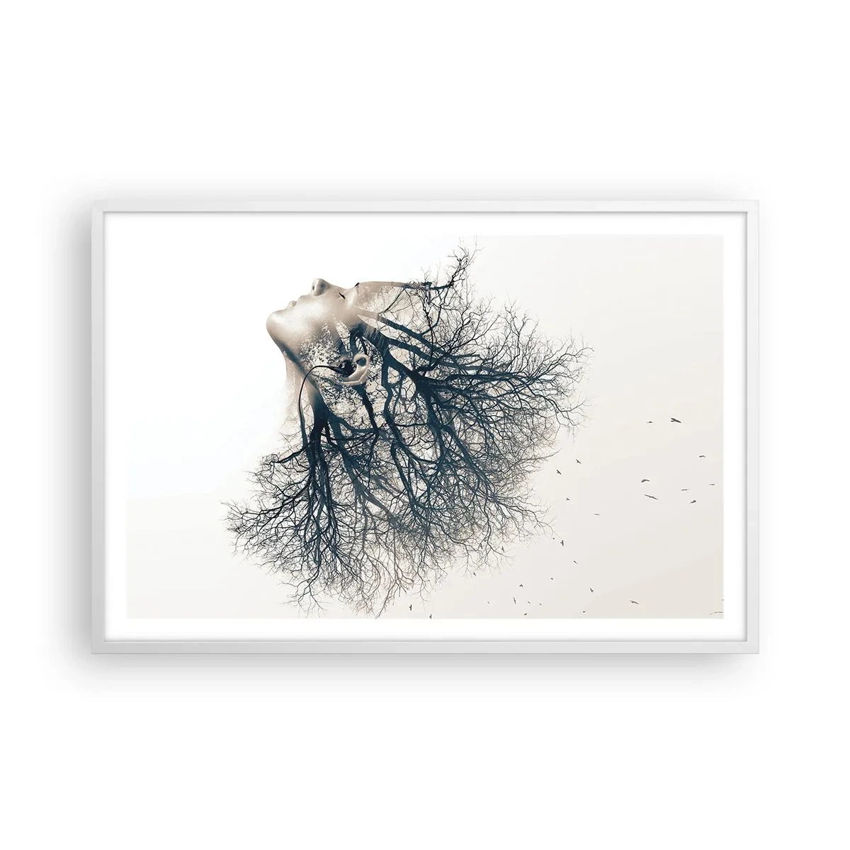Plagát v bielom ráme - Očarená šepotom stromu - 91x61 cm