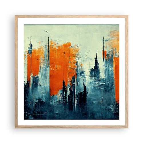 Plagát v ráme zo svetlého duba - Moderná krajina - 60x60 cm