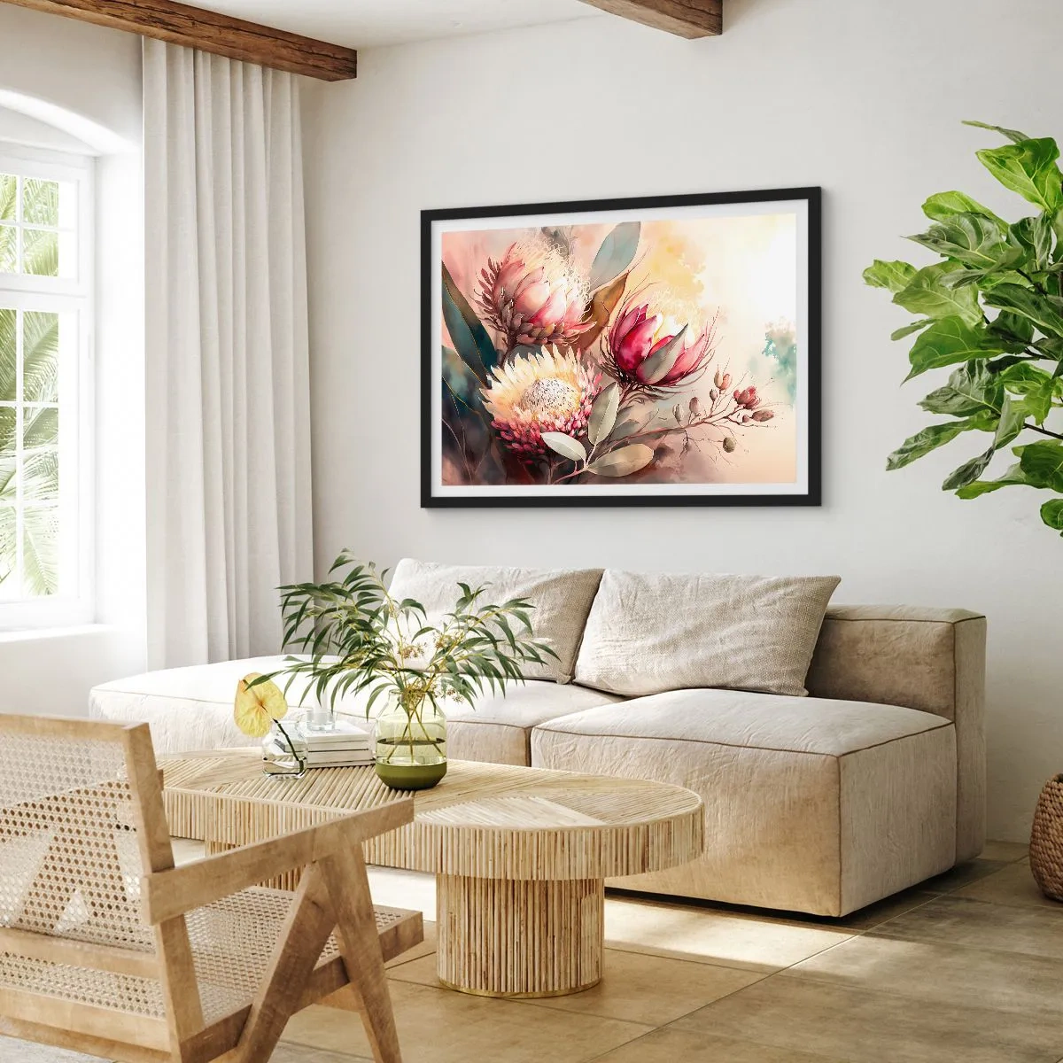 Plagát v čiernom ráme - Z profilu a en face - 70x50 cm