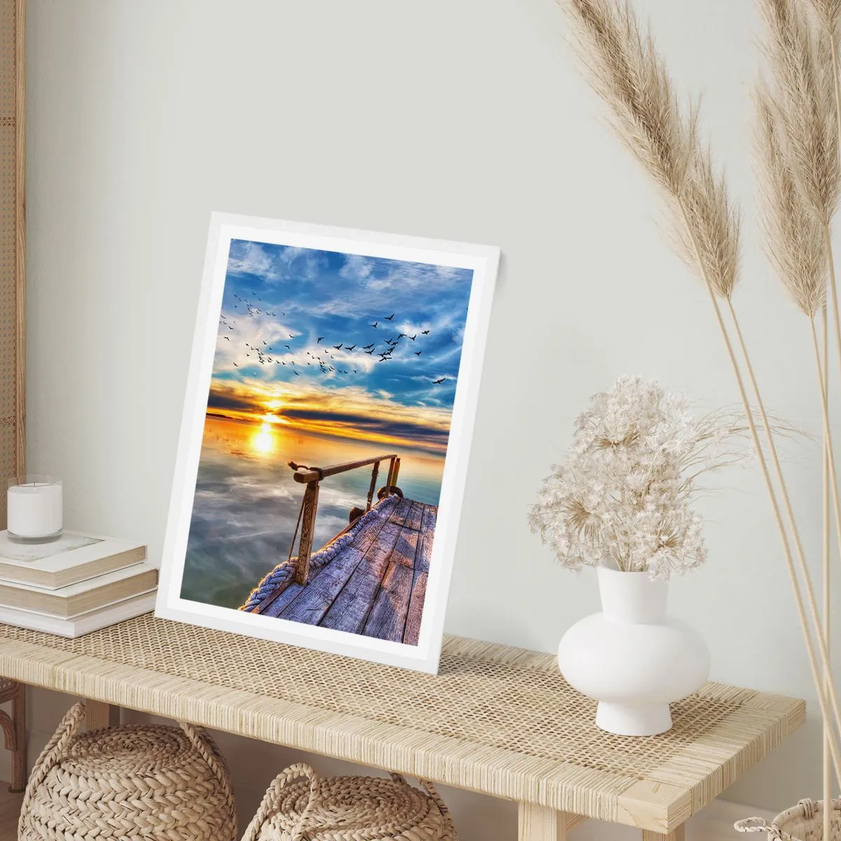 Plagát v bielom ráme - Vietor ide odpočívať - 61x91 cm