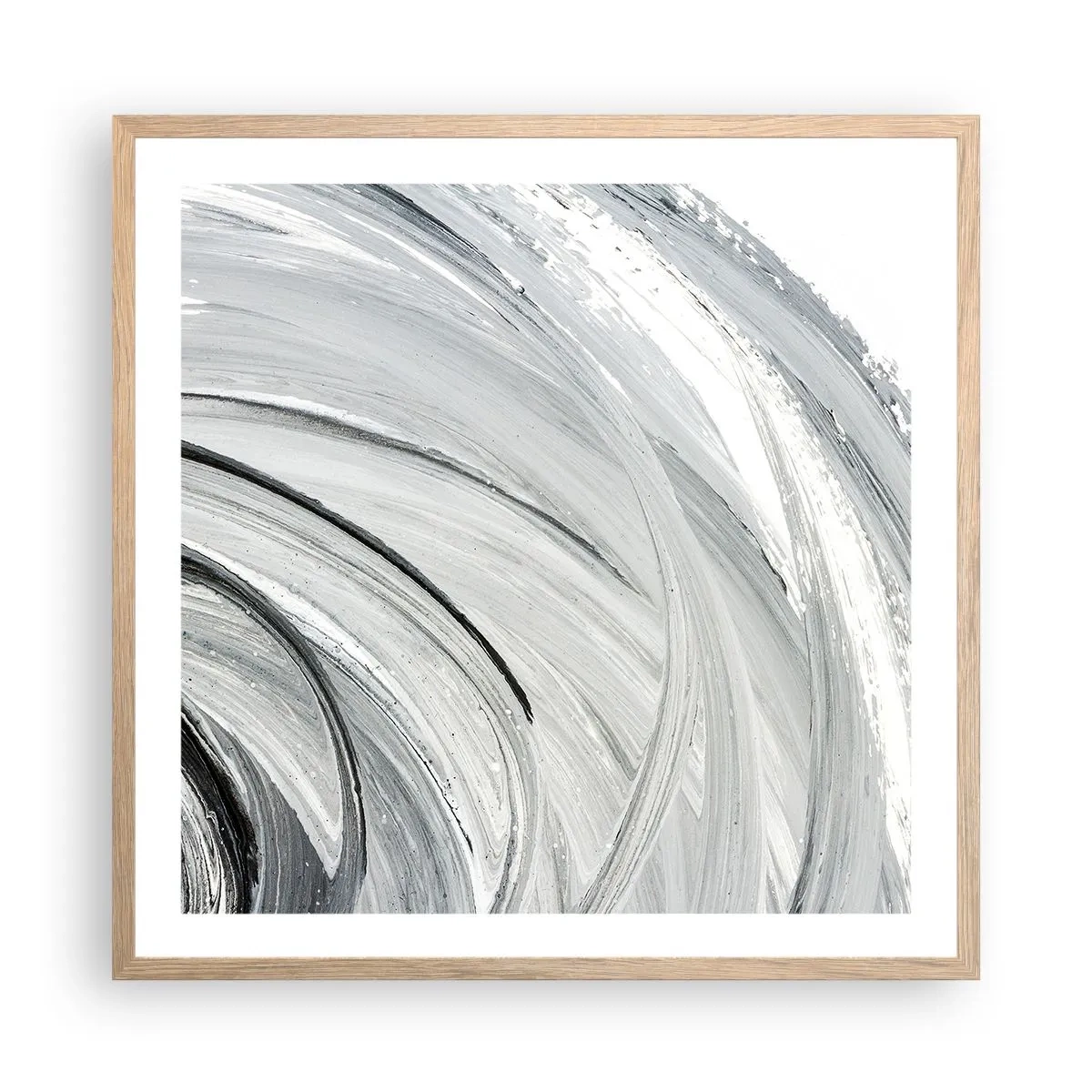 Plagát v ráme zo svetlého duba - Orbitálna kompozícia - 60x60 cm