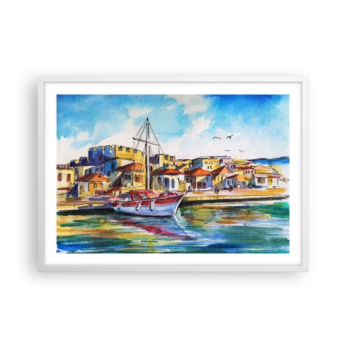 Plagát v bielom ráme - Dúhové popoludnie - 70x50 cm
