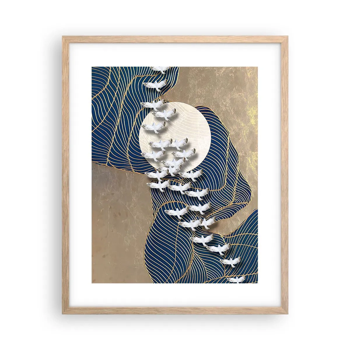 Plagát v ráme zo svetlého duba - Sloboda, putovanie, spoločenstvo - 40x50 cm