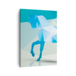 Obraz na plátne - Geometrický kôň v tyrkyse - 50x70 cm