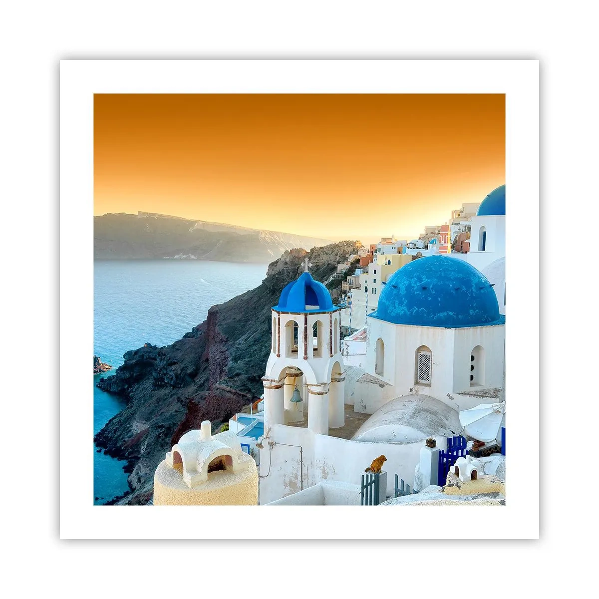 Plagát - Santorini - v náruči skál - 50x50 cm
