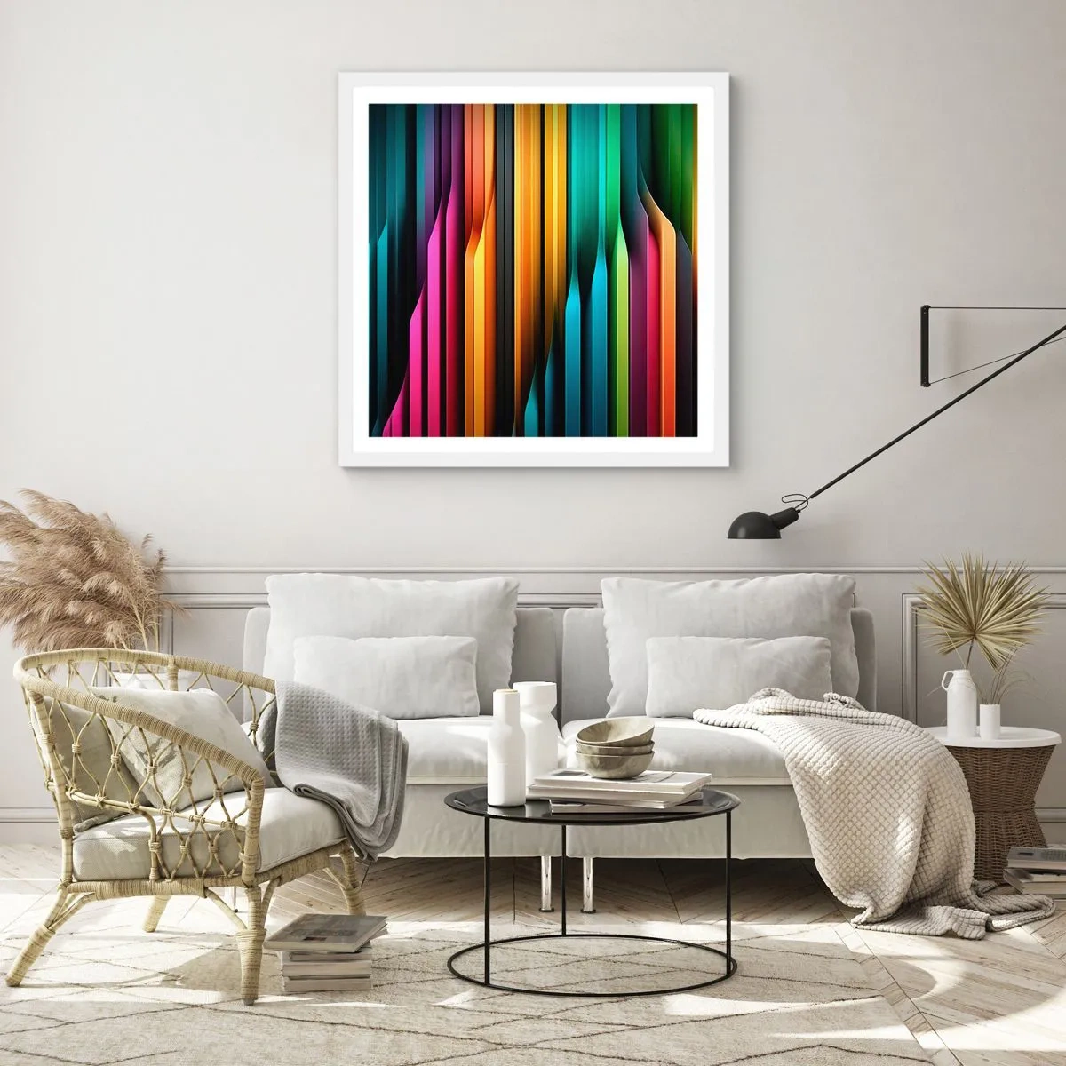 Plagát v bielom ráme - Svetelný organ - 50x50 cm