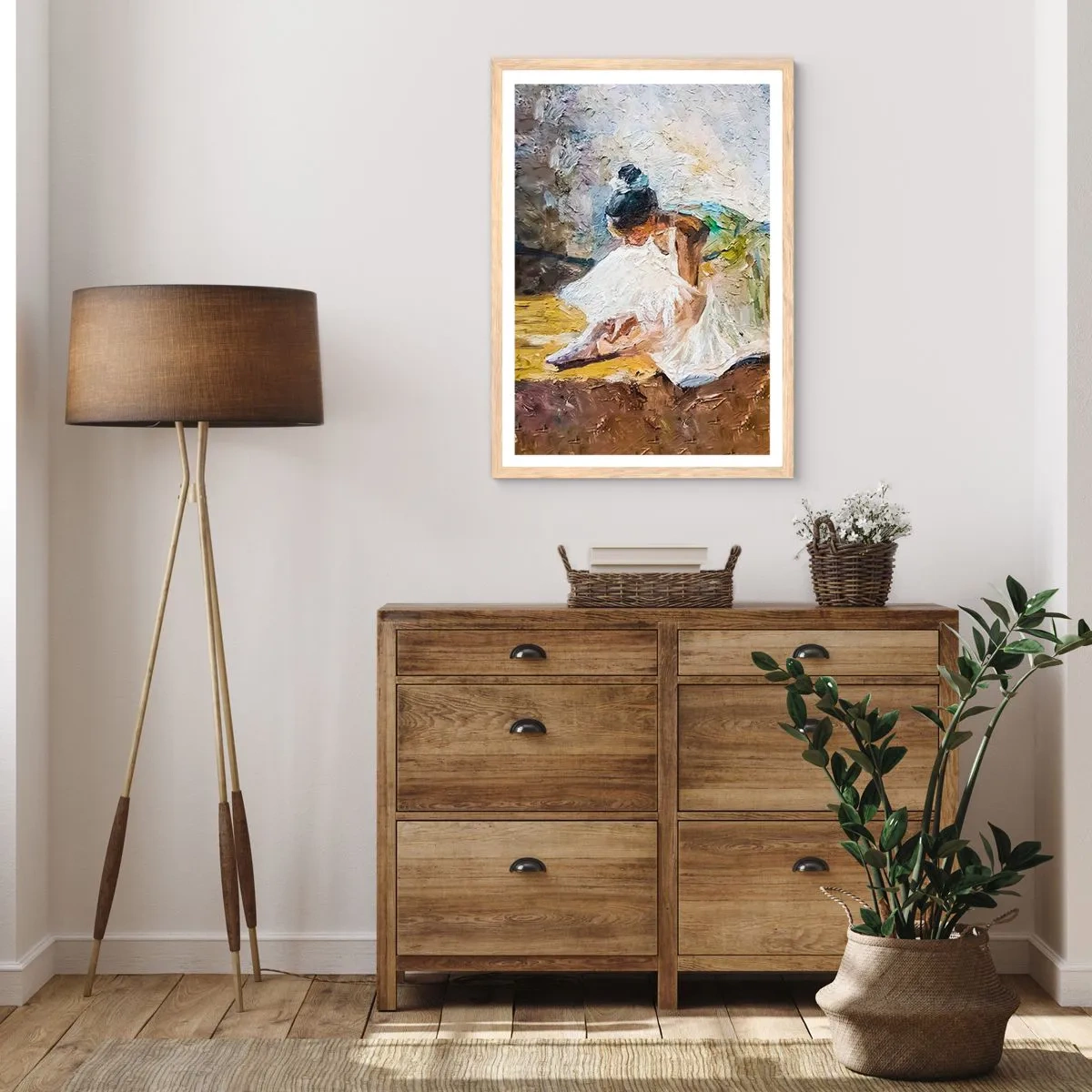 Plagát v ráme zo svetlého duba - Z Degasovho obrazu - 50x70 cm