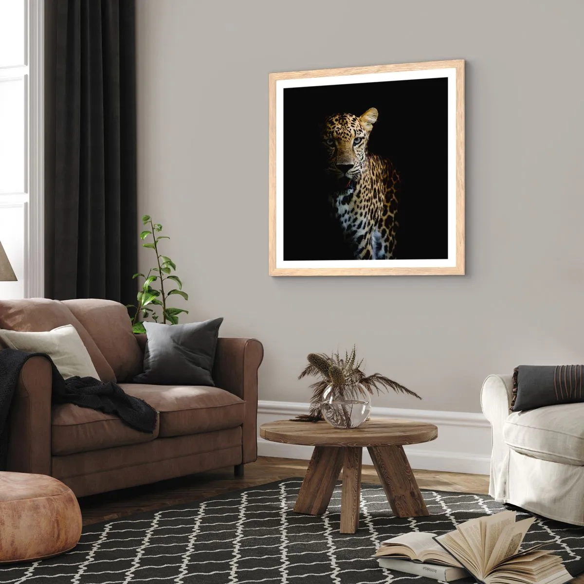 Plagát v ráme zo svetlého duba - Temná krása - 30x30 cm
