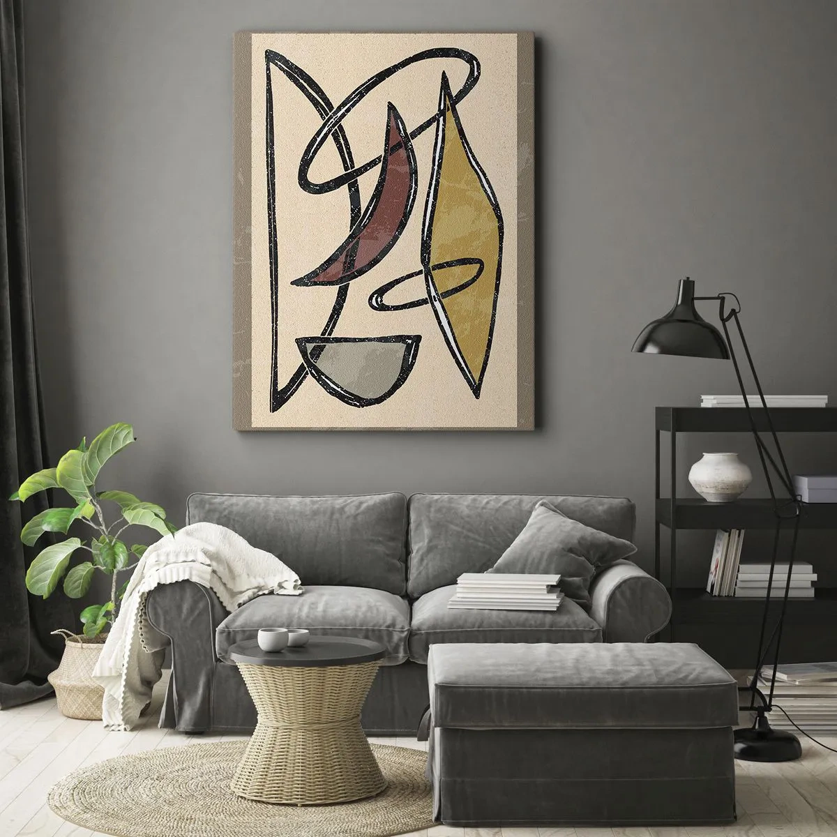 Obraz na plátne - Kompozícia – oblúky a ovály - 70x100 cm