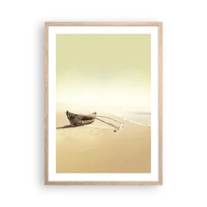Plagát v ráme zo svetlého duba - Spomienka na južné more - 50x70 cm