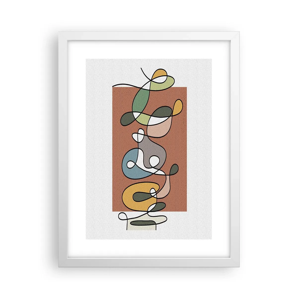 Plagát v bielom ráme - Abstrakcia: farebné vyvádzanie - 30x40 cm