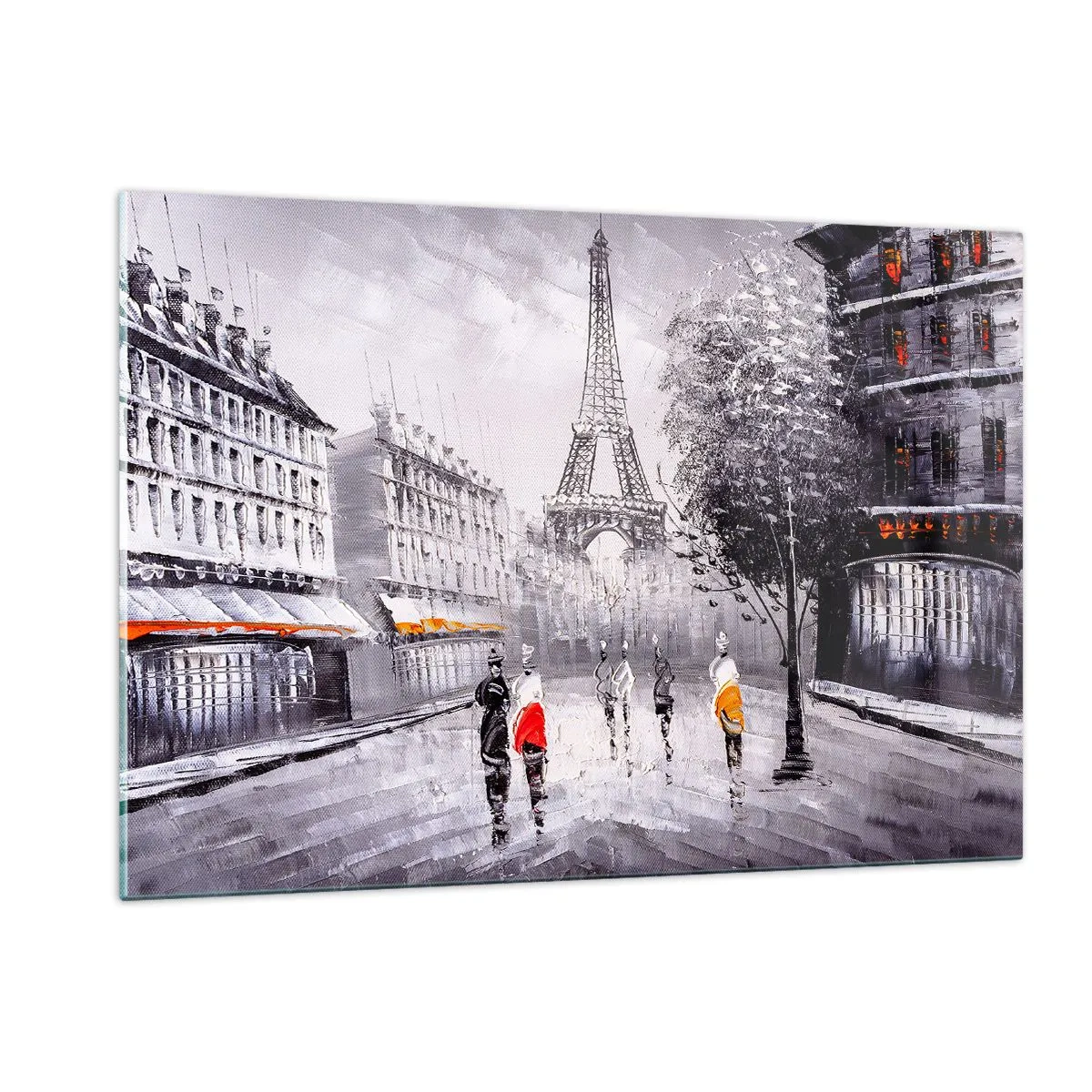Obraz na skle - Parížska prechádzka - 120x80 cm
